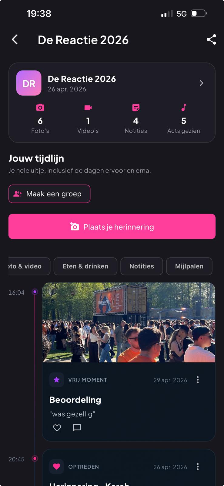Tijdlijn met festivalherinneringen in Stuubs