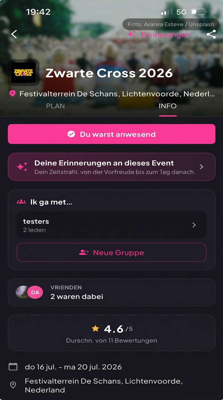 Ein Festival in der Stuubs App finden