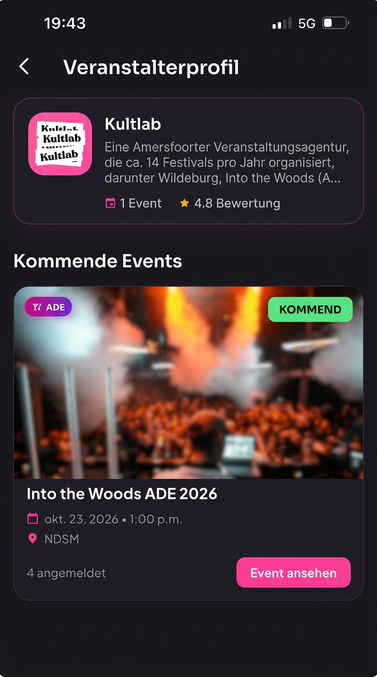 Ein Festival in der Stuubs App finden